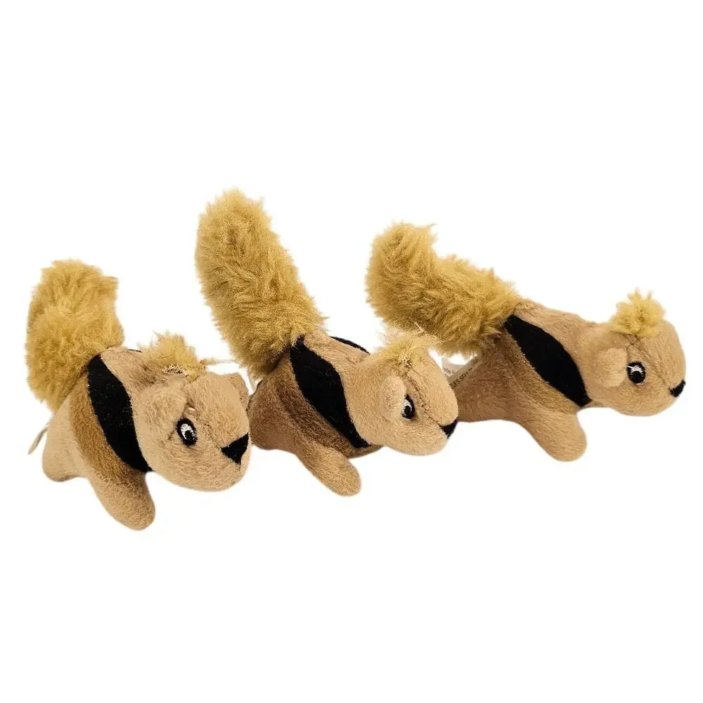 Dog Toy Outward  Hound Plush Squirrel Tree Stump Hideaway Toy Set 3 Squirrels